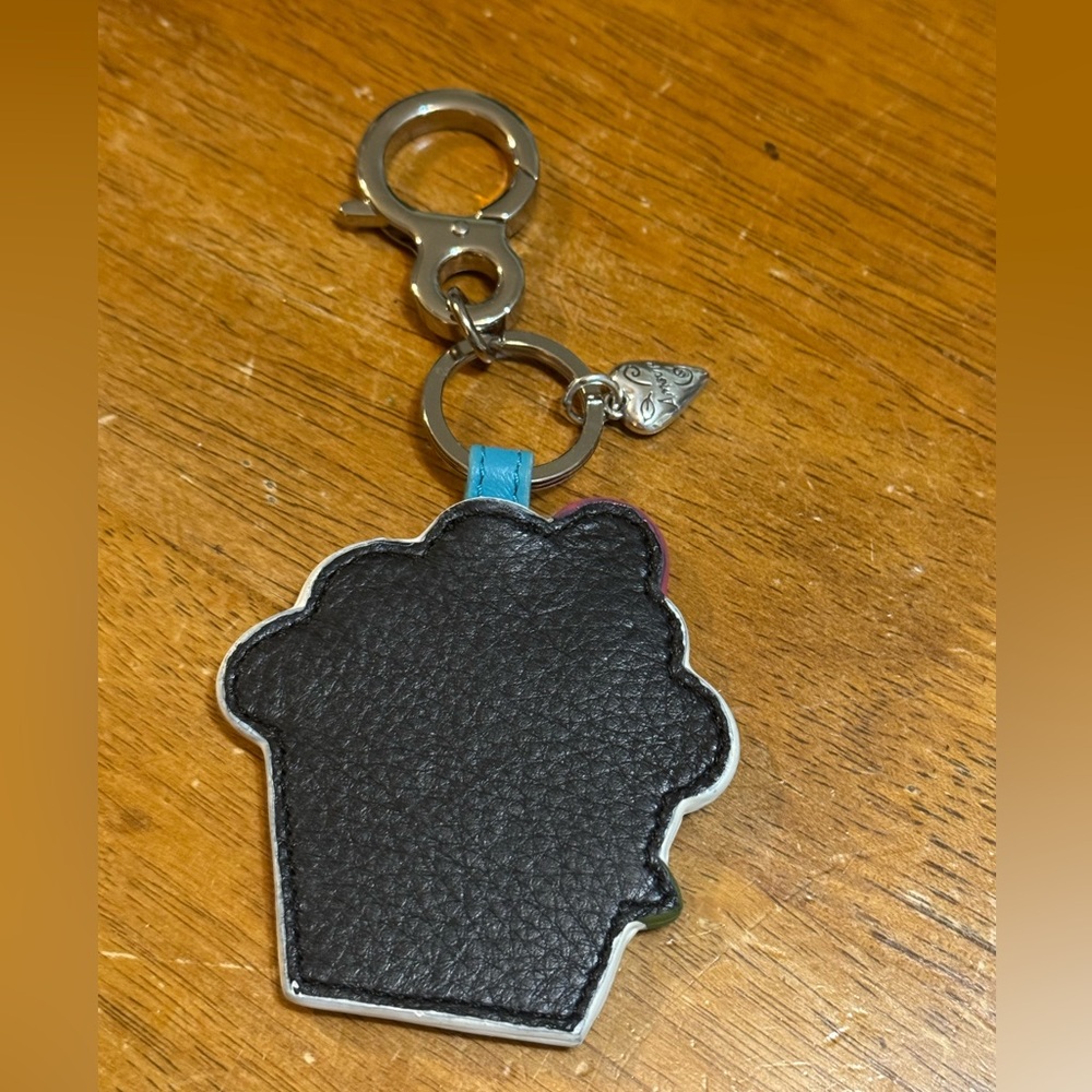 Brighton Cupcake Keychain fob with Butterflies White, Green, Turquoise and Pink - Picture 6 of 6